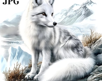 15 Arctic Fox Clipart, Snowy Fox, Fox Printable, Arctic Wildlife, Arctic Graphic, Winter Wildlife, High Quality JPGs, Commercial Use, Crafts