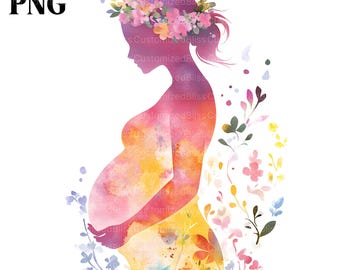 Pregnant Woman Clipart Bundle, Pregnancy PNG, Pregnancy Sublimation, Maternity, Mom Clipart, Baby Clipart, Mom and Baby, Commercial Use