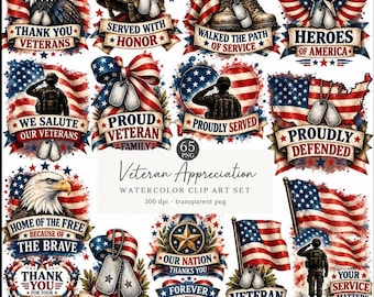 Veteran Clipart Bundle, Patriotic PNG, Vetertan Quotes, Military Graphics, Freedom Clipart, Usa Clipart, Dog Tag Clipart, Military PNG