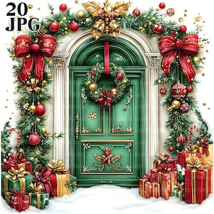 20 Tür- und Türclips, Bezaubernde Weihnachtsdekoration, Weihnachtsdekoration, Weihnachtsdekoration, Winter Clipart, Papierwesen