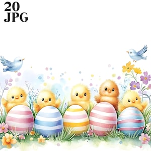20 Easter Borders Watercolor Clipart, Easter Frames, Watercolor Borders, Border Graphics, Easter Clipart, High Quality JPG, Digital Download