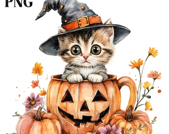 Halloween Cat Clipart Bundle, Halloween Cat Png, Halloween Clipart, Halloween Png Graphics, Halloween Sublimation, Commercial Use