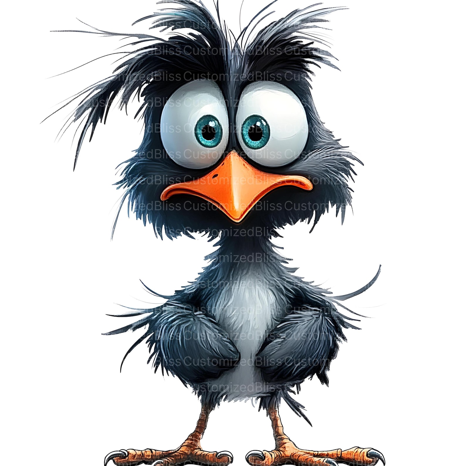 15 Quirky Funny Birds Clipart Bundle, High Quality Jpgs, Cartoon