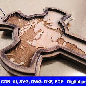 Wooden cross Digital files for laser cutting