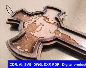 Wooden cross Digital files for laser cutting