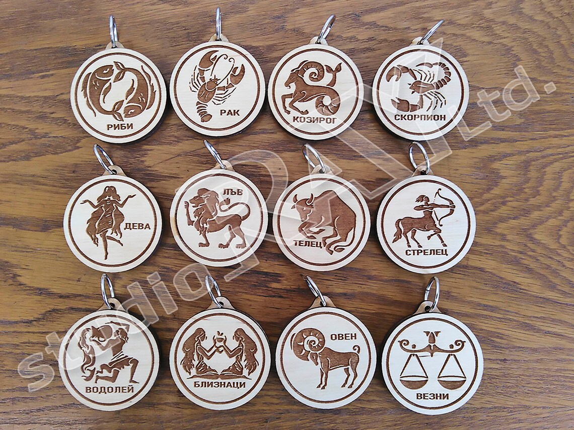 Keychain ZODIAC Laser Cut Files Digital Product Etsy