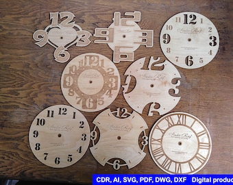 Väggklocka laserskurna filer digital produkt