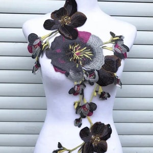 Large Embroidered Flower Applique, Sew-on Applique, Embroidery Flowers
