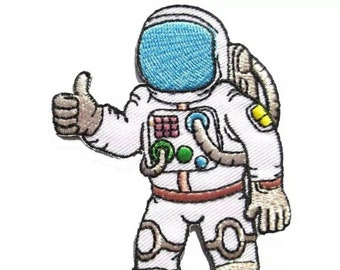 Astronaut Iron-on Patch, Embroidered Applique, Spaceman Patch, Fabric Patches