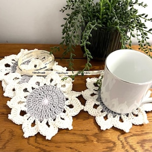 Handmade Crochet Coasters, Home Decor, Table Mats, Flower Coasters