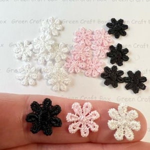 10 x Tiny Daisy Flowers, Miniature Daisy Flowers, Sew-on Embroidered Patch, Daisy Flower Appliqués