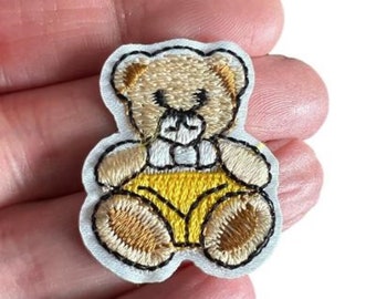 Miniature Bear Iron-On Patch: Animal Clothes Applique (2.9cm x 3.4cm)