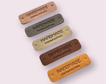 Faux Suede Labels Tags for Sewing, Crocheting, Knitting and DIY Projects, Clothes Labels