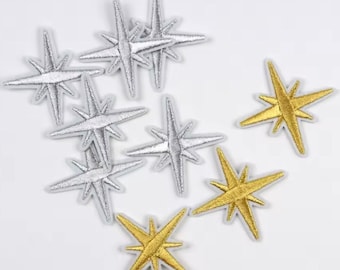 Star Iron On Patch, Shiny Motif,  Bright Star, Clothes Patches, DIY Embroidery