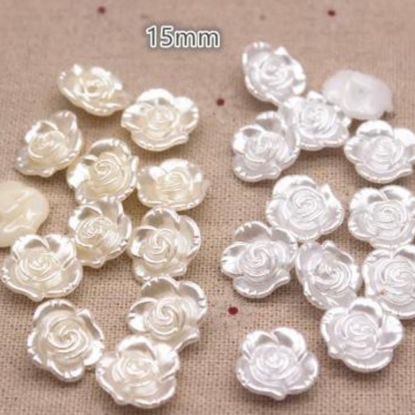 10 x Flower Buttons, 15mm Rose Bud Buttons, Resin Buttons