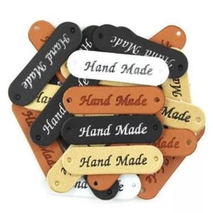 10 Faux Leather Handmade Labels: Sewing, Knitting, Crochet DIY