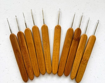 Ultra Fine Bamboo Crochet Hooks: 0.5-2.75mm Steel Hook for Lace