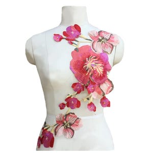Large Embroidered Flower Applique, Sew-on Applique, Embroidery Flowers