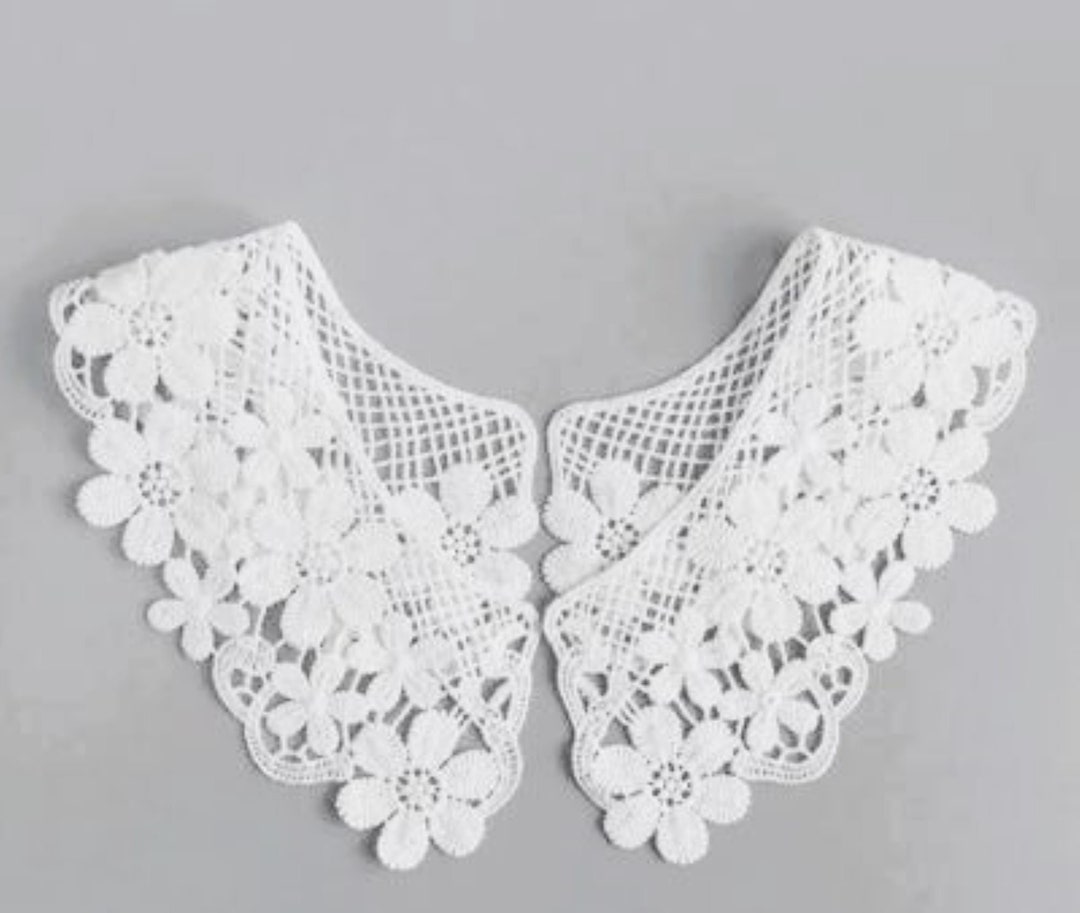 White Floral Lace Collar: Dress Making Trim - Etsy