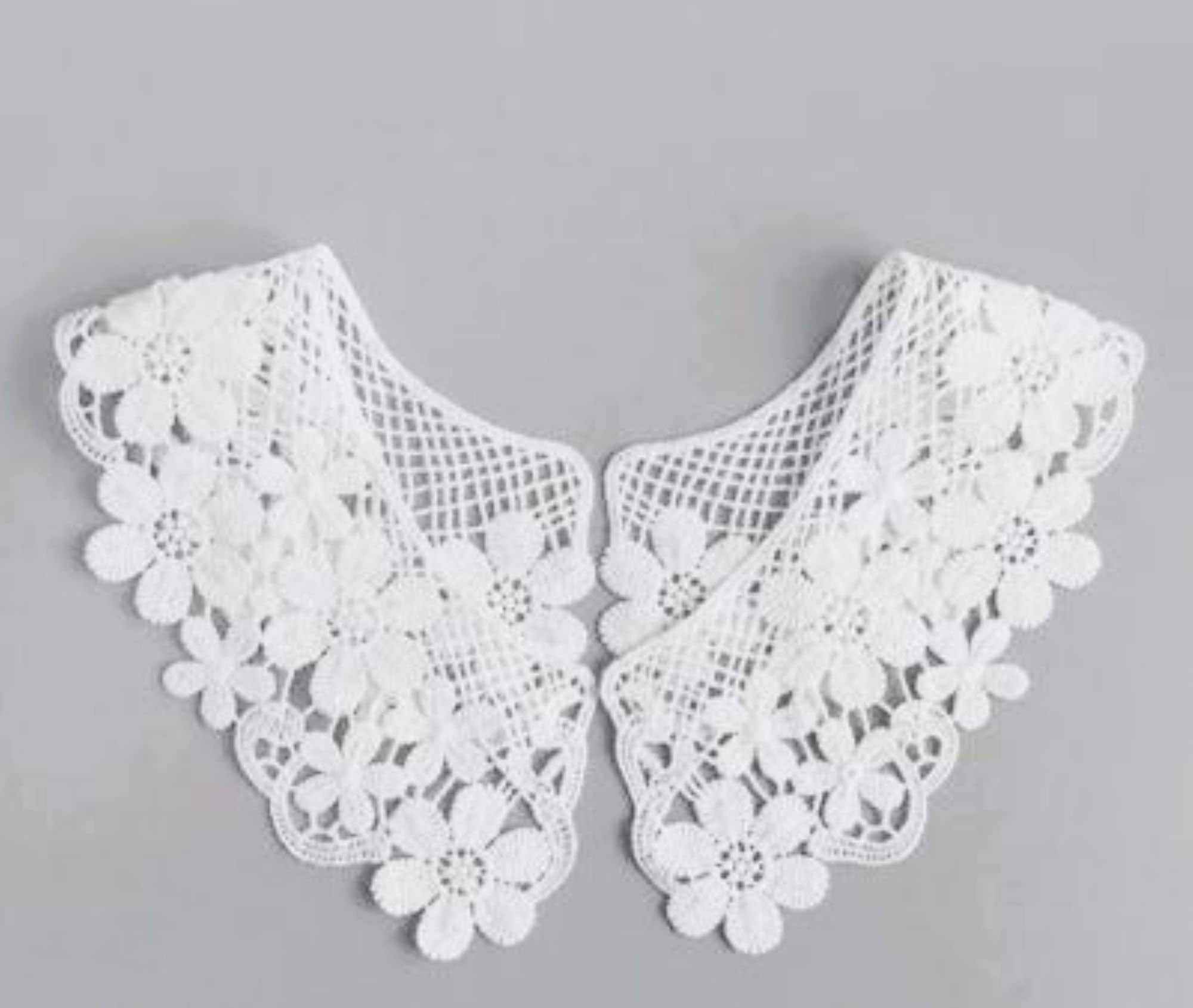 White Floral Lace Collar: Dress Making Trim - Etsy