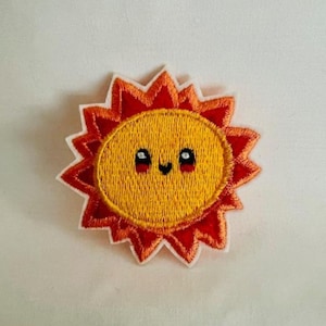 Sunshine Embroidered Iron-on Patch, Decorative Applique