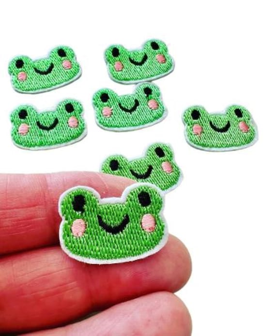 Tiny Frog Iron-on Patch, Embroidered Frog Applique, Fabric Patches, Clothes  Patches 