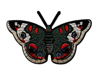 Gestickter Schmetterling Bügelbild: Natur Applikation (13.8 cm x 8.2 cm)