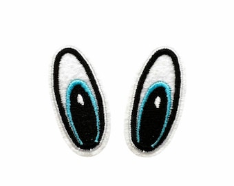 1 Pair Large Embroidered Fabric Eyes Iron-on Patches: Soft Toy Making