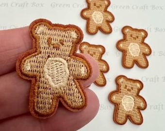 Miniature Bear Iron-on Patch: Embroidered Clothes Applique