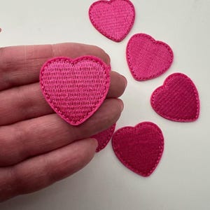 2 x Heart Iron-On Appliques: Embroidered Patches (3.3cm)