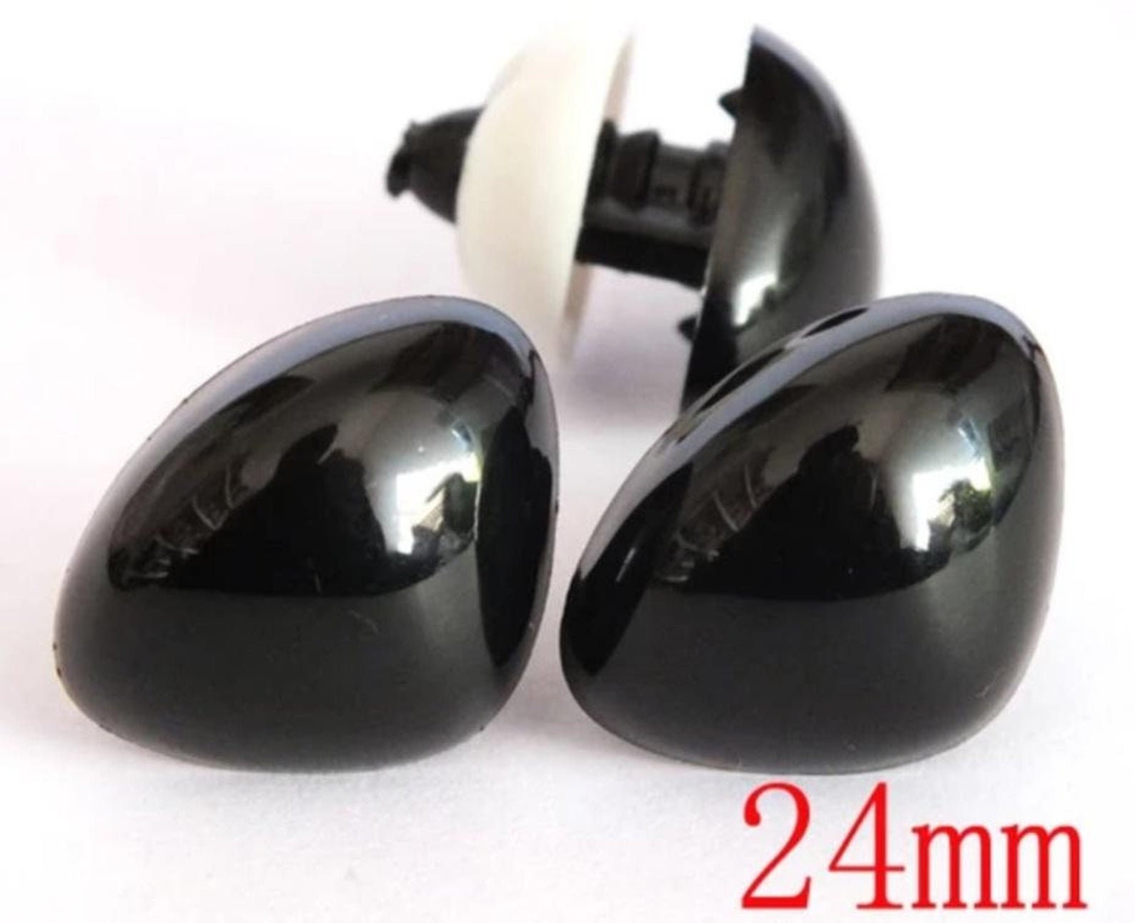 Limited Quantity! 23mm Solid Black Safety Noses with Washer - 2 ct -  Amigurumi / Dog / Bear / Creation / Animal / Toy / Crochet / Amigurumi