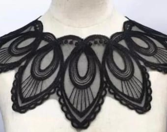Black neckline, Embroidered neckline, Dress Making Trimmings