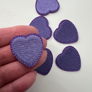 2 x Embroidered Heart Iron-on Patches: 3.3cm Applique