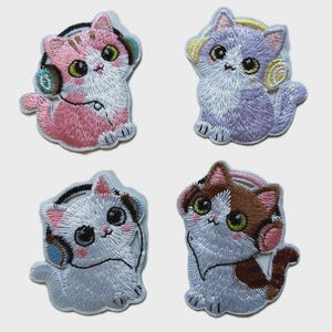 Cat Iron-on Patch: Embroidered Applique Clothes Patches