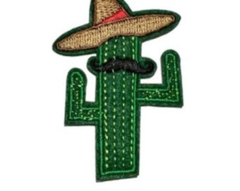 Cactus Iron-On Patch: Mexican Plant Embroidered Applique