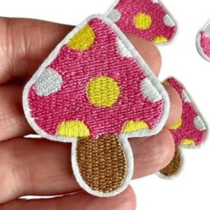 Mushroom Iron-on Patch: Embroidered Fungi Applique