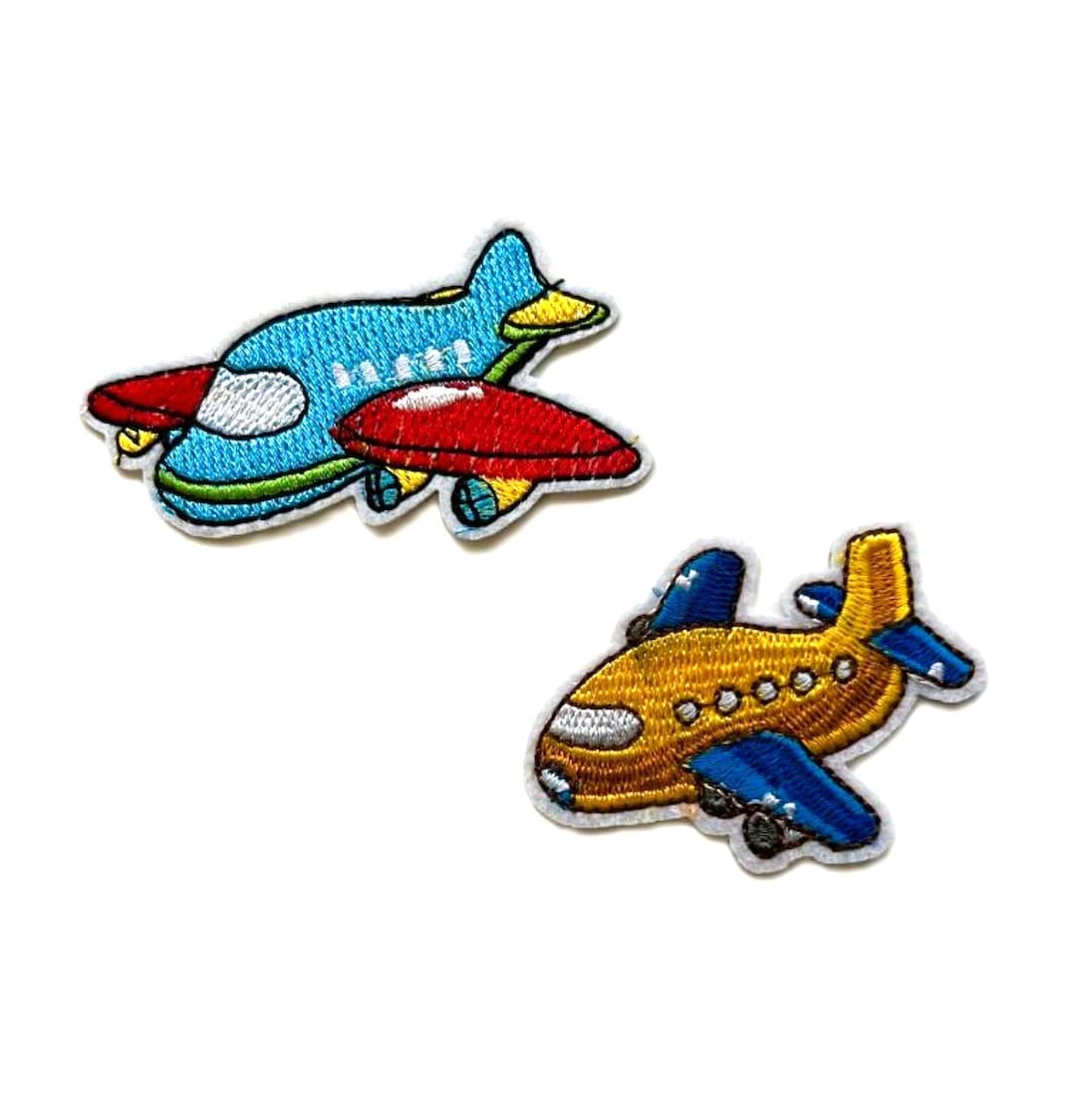 Aeroplane Iron-on Patch, Embroidered Aircraft Applique, Decorative ...
