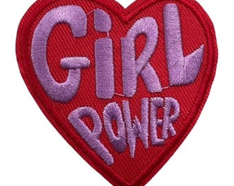 Girl Power Iron-On Patch: Feminist Symbol Embroidery (7cm x 6.5cm)