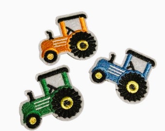 Farm Tractor Iron-on Patch: Embroidered Kids Apparel Patch