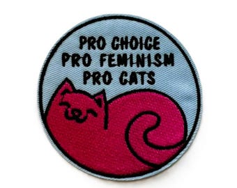 Pro Choice Pro Cats Iron-on Patch: Feminist DIY Embroidery (7.5cm)