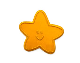 Yellow Star Iron-on Patch: Celestial Charm Applique (5.5cm)