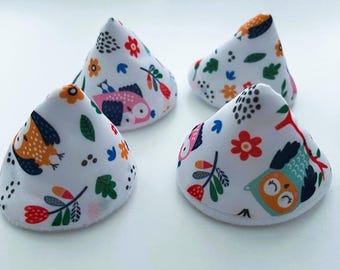 Owl Print Pee Guards, Diaper Cones, Tinkle Tents, Set of 4