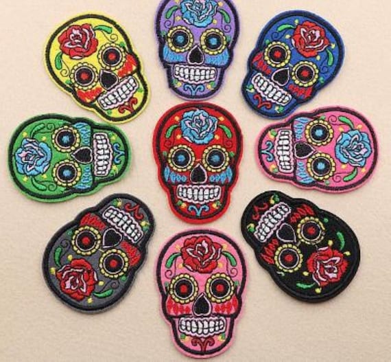 Skull Iron-on Patch Clothes Patches Embroidered Skull 