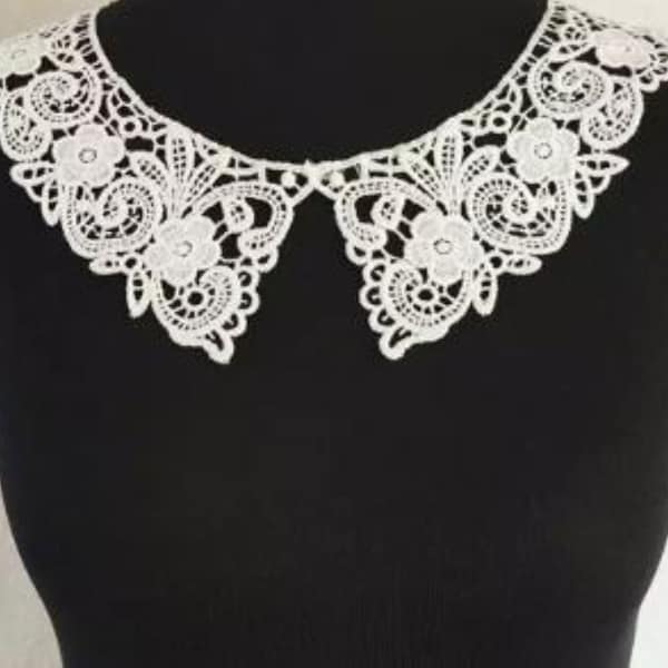 White Lace Collar, Lace Collar, Fake Lace Collar, Dress Making, Lace Trimmings