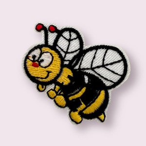 Bee Iron-on Patch, Embroidered Applique, Motif, Honey Bee Patch, DIY Clothes Patches