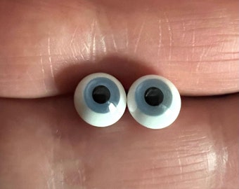 Blue Glass Doll Eyes: 8mm/10mm Round Craft Eyes
