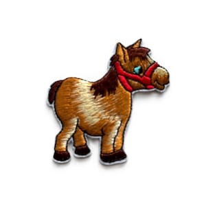 Pony Iron-on Patch, Embroidered Pony Applique, Clothes Patches, Animal Patch, Motif