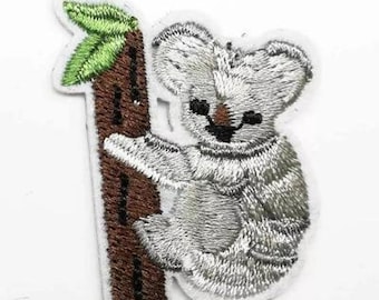 Embroidered Koala Iron-On Patch, Fabric Applique