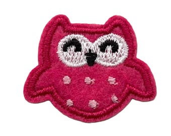 Pink Owl Iron-on Patch: Miniature Clothes Applique