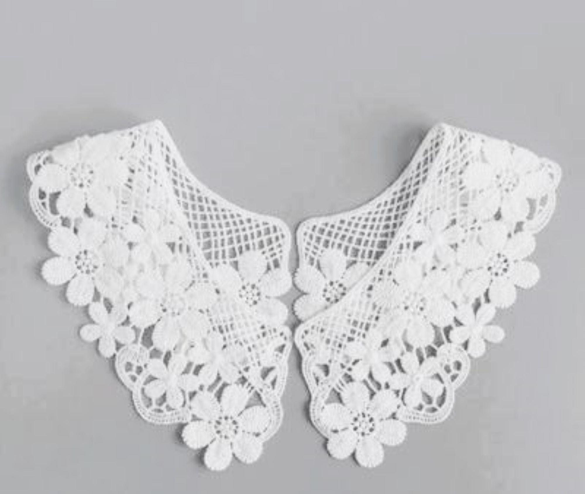 White Floral Lace Collar: Dress Making Trim - Etsy